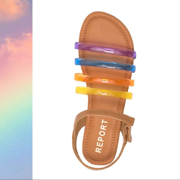 🌈 Girl’s Rainbow Jelly Vegan Sandals - Picture 1 of 10